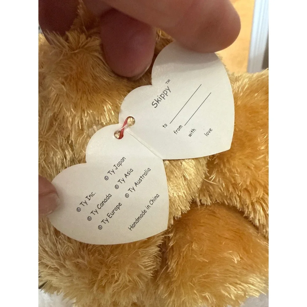 Ty Classic Skippy Golden Retriever Puppy Plush Dog Gold TySilk 10 inch 02046